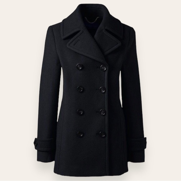 Lands' End Jackets & Coats Lands End Classic Wool Pea Coat Womens
